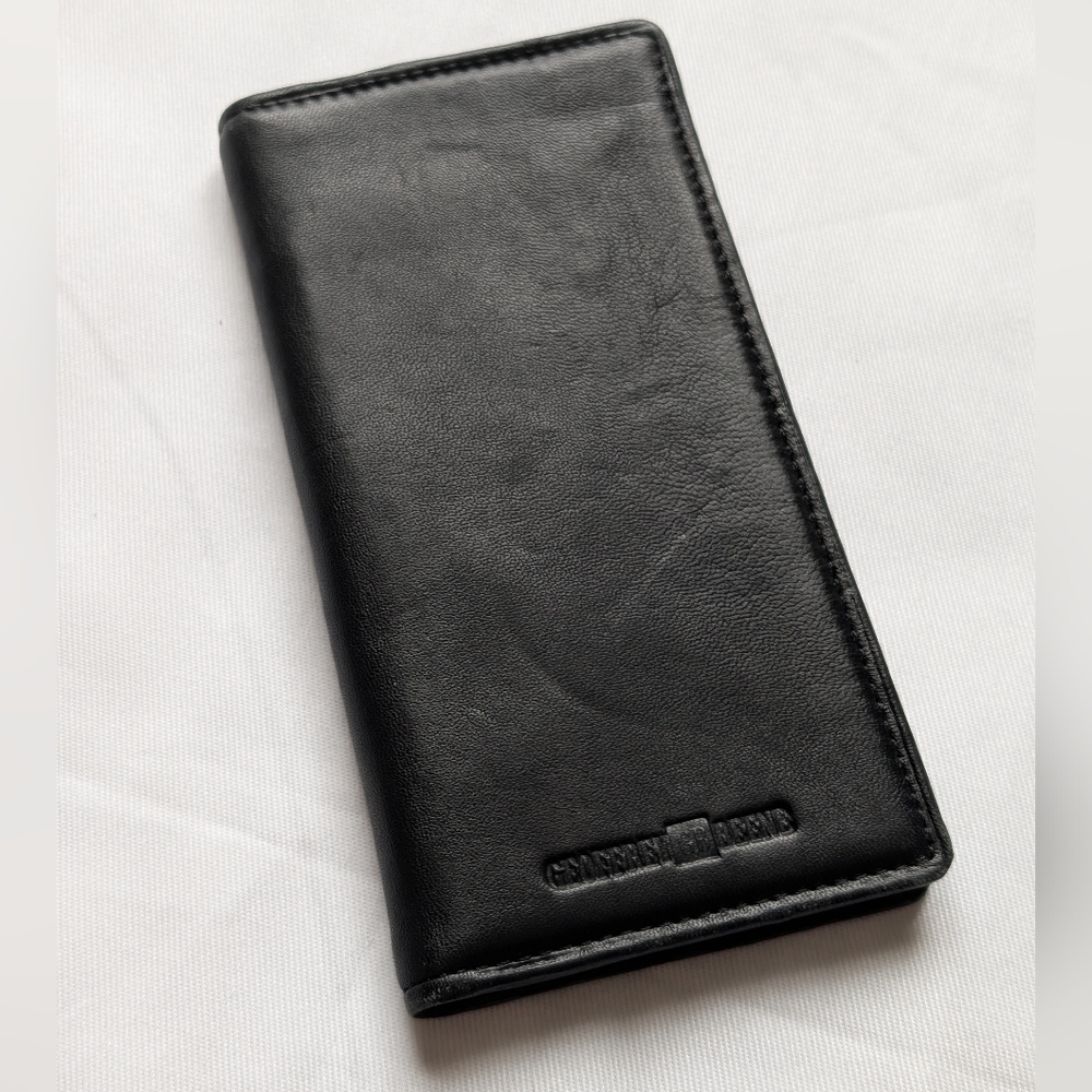 Geoffrey Beene Black Leather Long Wallet Card Holder